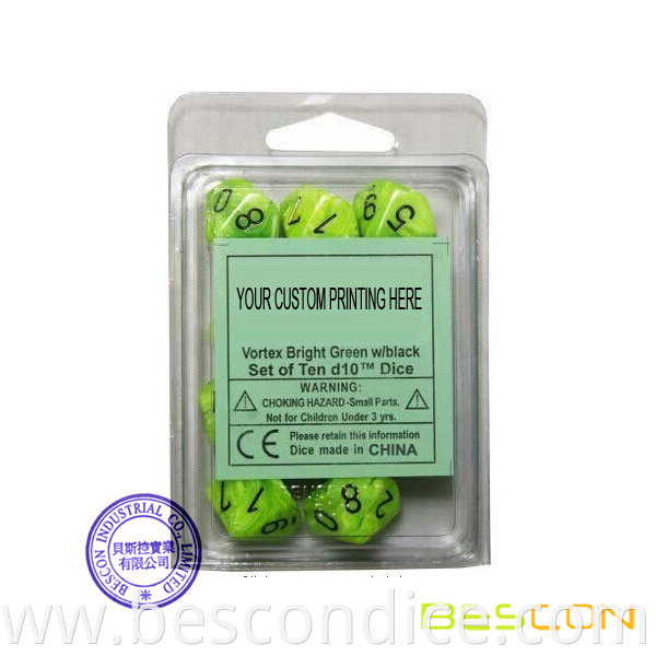 Dice Set In Custom Blister Packing